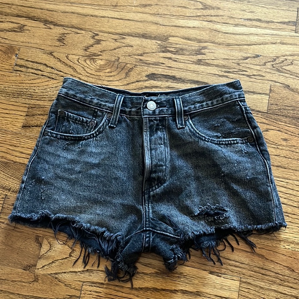 Levi’s black denim shorts